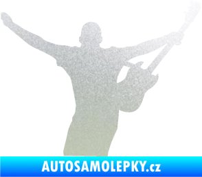 Samolepka Music 024 pravá kytarista rocker pískované sklo