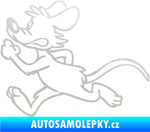 Samolepka Myš 001 levá sprintuje pískované sklo