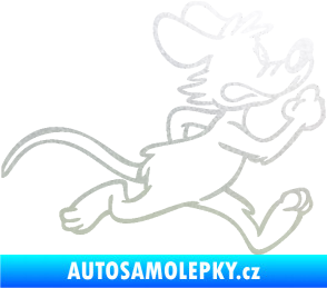 Samolepka Myš 001 pravá sprintuje pískované sklo