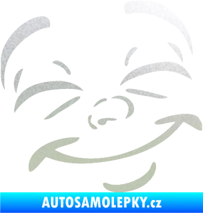 Samolepka Obličej 004 pravá šťastný pískované sklo