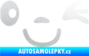 Samolepka Obličej 008 pravá mrkající pískované sklo