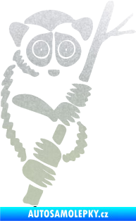 Samolepka Opice 004 pravá lemur na stromě pískované sklo