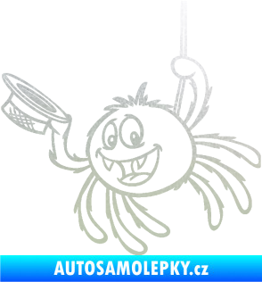 Samolepka Pavouk 022 levá s kloboučkem pískované sklo
