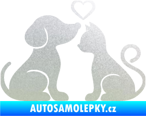 Samolepka Pejsek a kočička 001 levá pískované sklo