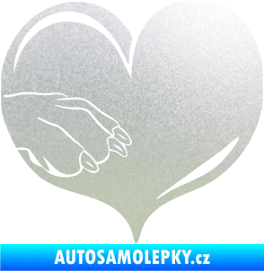 Samolepka Pes 102 levá packa pískované sklo