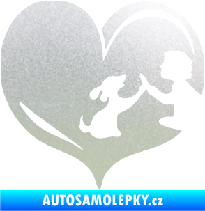 Samolepka Pes 103 pravá dej pac srdce pískované sklo