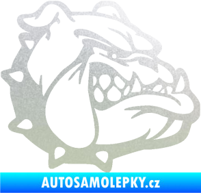 Samolepka Pes 174 pravá rozzuřený buldok pískované sklo