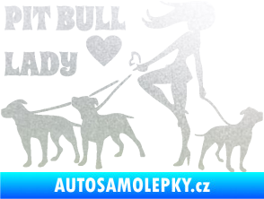 Samolepka Pit Bull lady levá pískované sklo