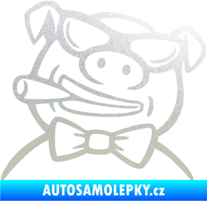 Samolepka Prase 005 levá s doutnikem pískované sklo