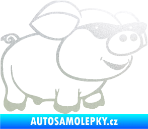 Samolepka Prase 006 pravá frajer v brýlích pískované sklo