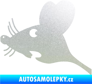 Samolepka Překvapená myš levá pískované sklo