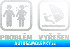 Samolepka Problém? Vyřešen 009 plachtění pískované sklo