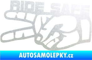 Samolepka Ride Safe nápis levá motorkář pískované sklo