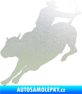 Samolepka Rodeo 001 levá  kovboj s býkem pískované sklo