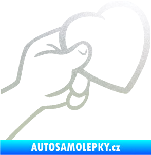 Samolepka Ruka se srdíčkem pravá pískované sklo
