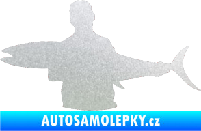 Samolepka Rybář 006 levá pískované sklo