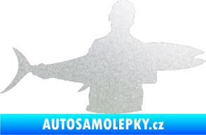 Samolepka Rybář 006 pravá pískované sklo