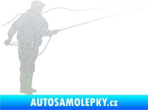 Samolepka Rybář 013 pravá pískované sklo