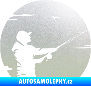 Samolepka Rybář 022 pravá pískované sklo