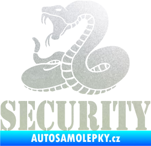 Samolepka Security hlídáno - levá had pískované sklo