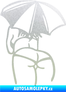 Samolepka Slečna s deštníkem levá pískované sklo