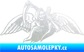 Samolepka Smrtka 016 pravá s křídly a kosou pískované sklo