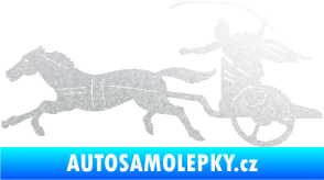 Samolepka Sparťanský bojovník 001 levá bojový vůz s koněm pískované sklo