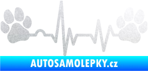Samolepka Srdeční tep 004 tlapky pískované sklo