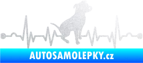 Samolepka Srdeční tep 007 pravá pitbull pískované sklo
