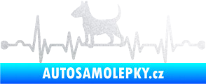 Samolepka Srdeční tep 008 levá pes bulteriér pískované sklo