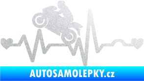 Samolepka Srdeční tep 013 levá motorkář pískované sklo
