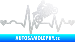 Samolepka Srdeční tep 013 pravá motorkář pískované sklo
