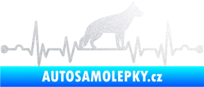 Samolepka Srdeční tep 014 pravá německý ovčák pískované sklo