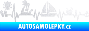 Samolepka Srdeční tep 094 pravá dovolená u moře pískované sklo