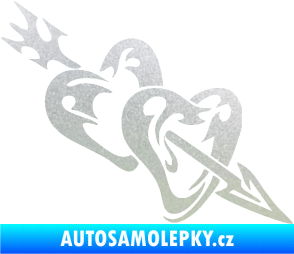 Samolepka Srdíčka 001 pravá se šípem pískované sklo
