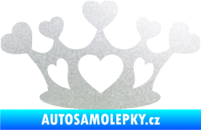 Samolepka Srdíčka korunka pískované sklo