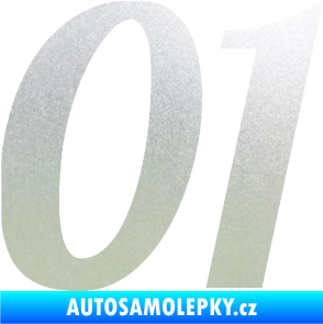 Samolepka Startovní číslo 01 typ 3 pískované sklo