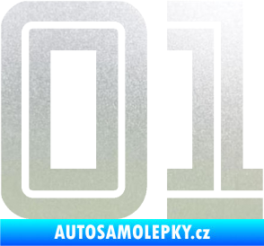 Samolepka Startovní číslo 01 typ 7 pískované sklo