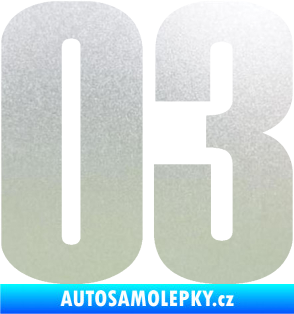 Samolepka Startovní číslo 03 typ 2   pískované sklo
