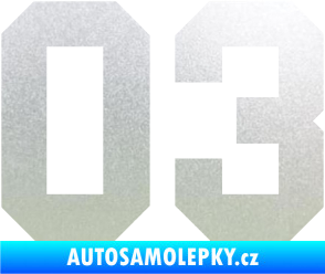 Samolepka Startovní číslo 03 pískované sklo