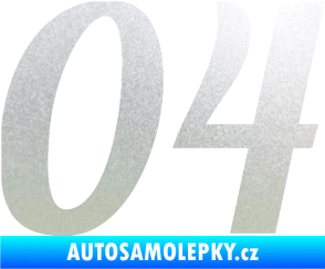 Samolepka Startovní číslo 04 typ 3 pískované sklo