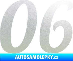Samolepka Startovní číslo 06 typ 3 pískované sklo