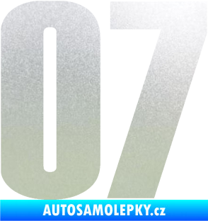 Samolepka Startovní číslo 07 typ 2   pískované sklo