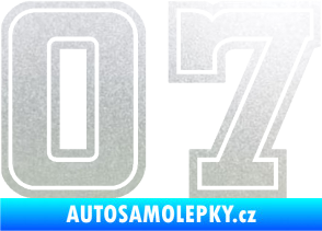 Samolepka Startovní číslo 07 typ 5 pískované sklo