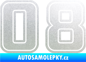 Samolepka Startovní číslo 08 typ 5 pískované sklo
