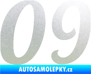 Samolepka Startovní číslo 09 typ 3  pískované sklo