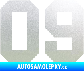 Samolepka Startovní číslo 09 pískované sklo