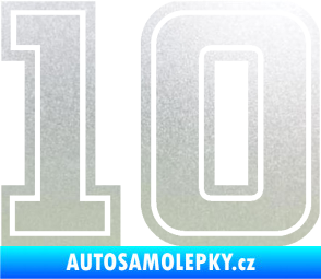 Samolepka Startovní číslo 10 typ 5 pískované sklo