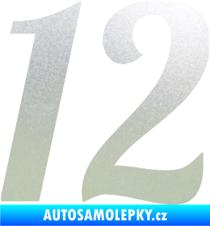 Samolepka Startovní číslo 12 typ 3    pískované sklo