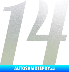Samolepka Startovní číslo 14 typ 3      pískované sklo
